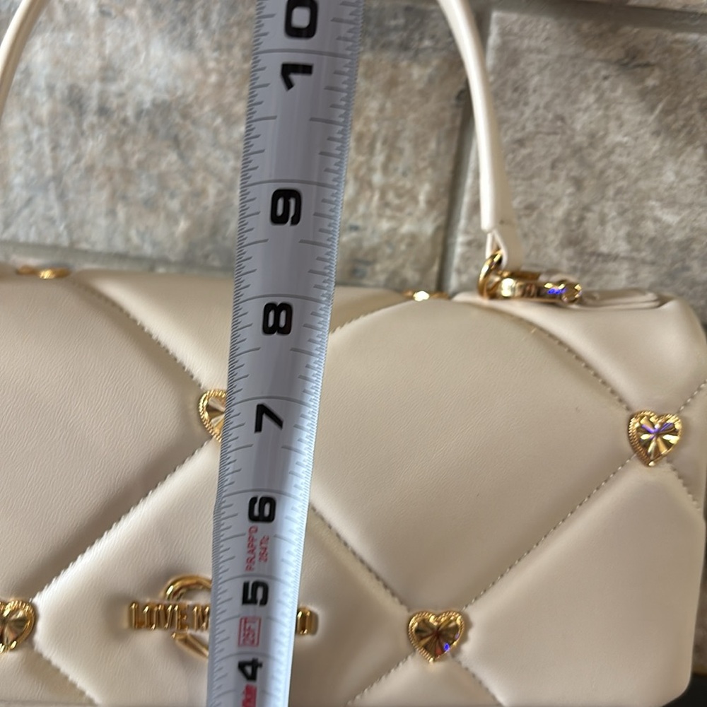 NWT Love Moschino Cream Quilted Handbag - Picture 5 of 6